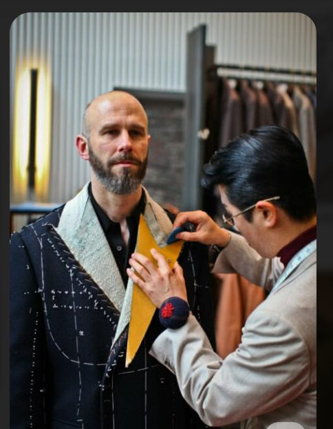 Bespoke suit fitting at Bombay Bespoke, Dubai